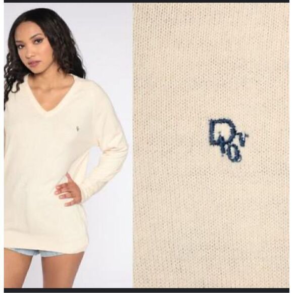 Christian Dior vintage cream ivory soft long sleeve - Picture 1 of 7